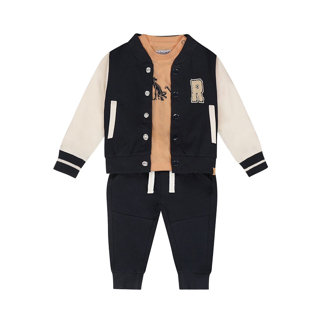 Dirkje jongens baby set T-shirt vest broek donkerblauw