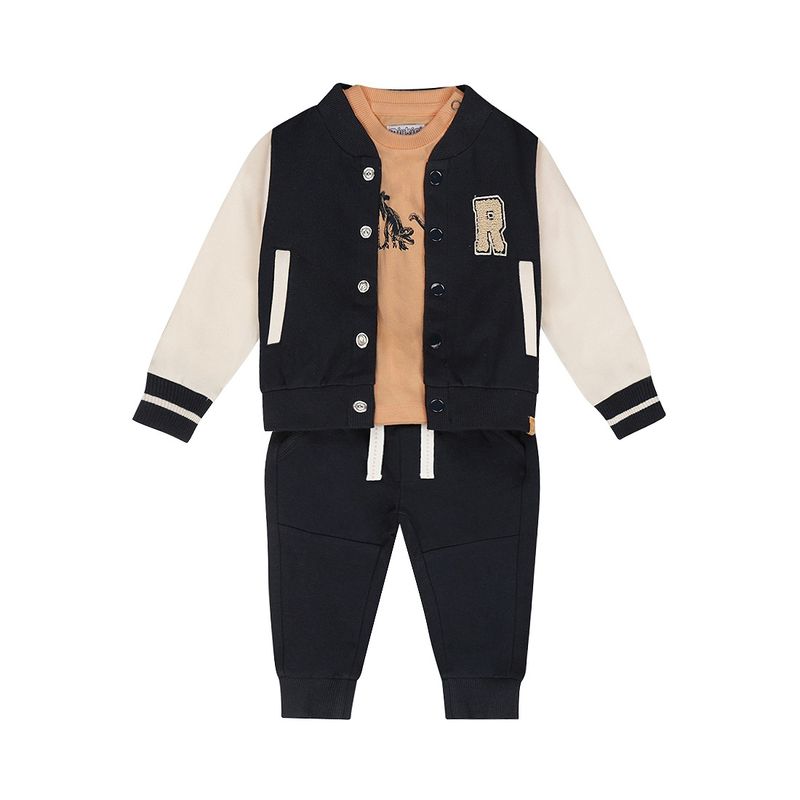 Dirkje jongens baby set T-shirt vest broek donkerblauw