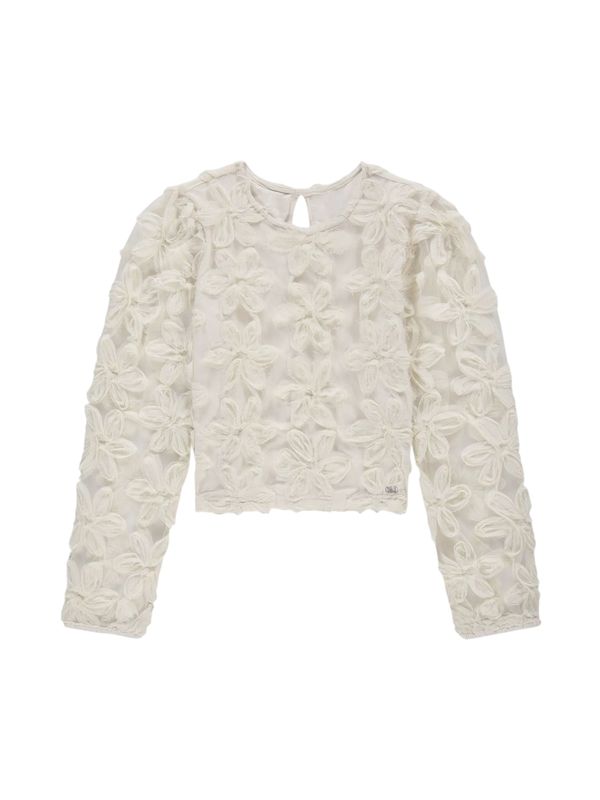 NIK&amp;NIK Top with embroidered flowers and mesh balloon sleeves