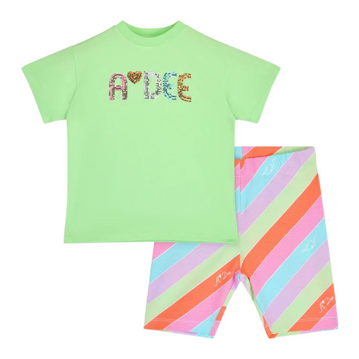 Green Ellie Cycling Shorts Set