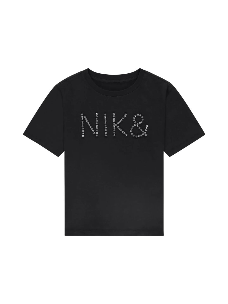 NIK&amp;NIK T-shirt met logo van strass steentjes zwart