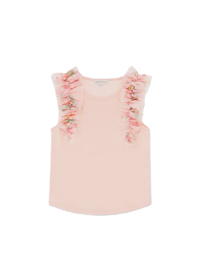 Angel’s Face Toni Ruffle Trim Top Peach Primrose