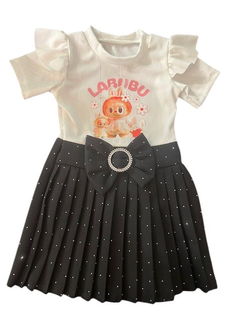 Labubu jurk zwart en beige