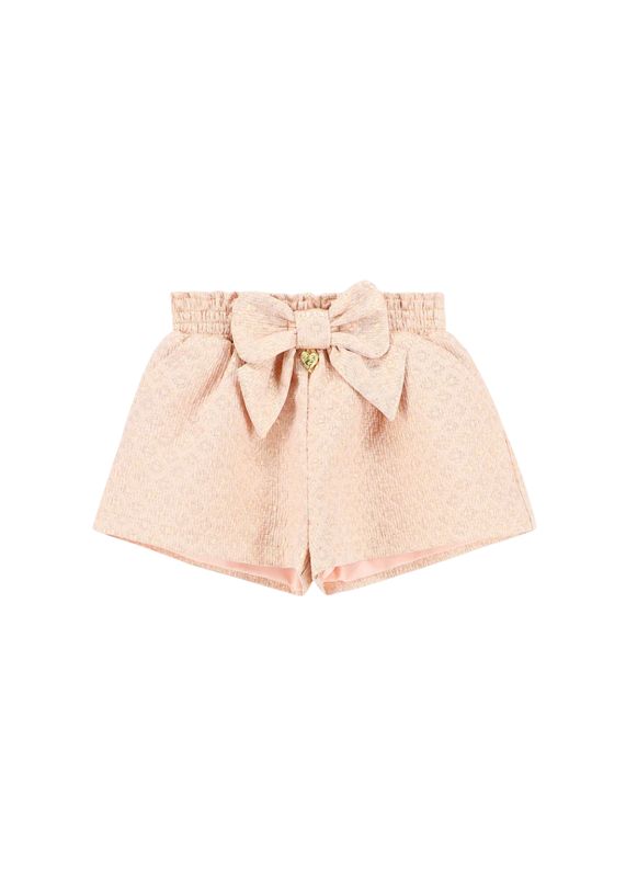 Angel’s Face Ruthie Bow Jacquard Shorts Rose Gold