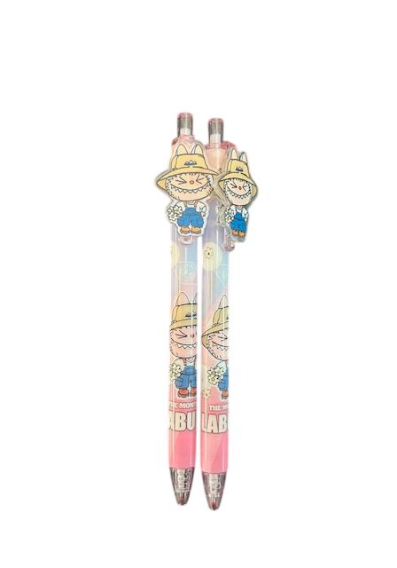 Labubu pen roze tuinman poppetje