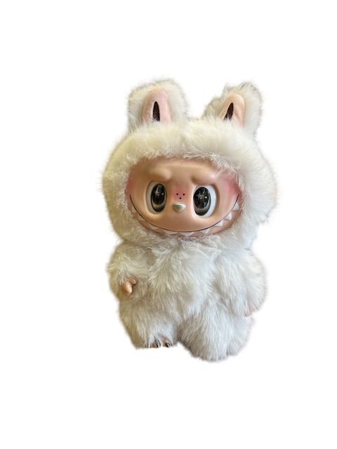 Labubu big 38 cm wit en bruin