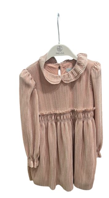 Abel &amp; Lula girls shiny pleated knit dress