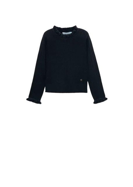 Abel &amp; lula ribbed knit top with high neck