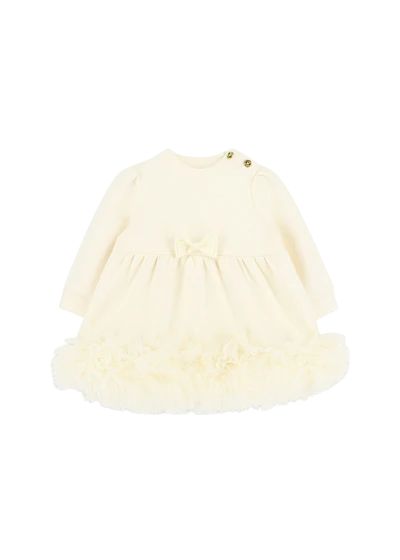 Angels Face Dawn Tulle Trim Baby Dress Vanilla