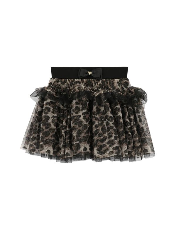 Angels Face Meisjes Rok Georgian Tulle Leopard Zwart