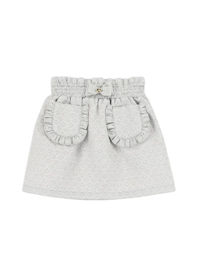 Angels Face Cracker Frill Jacquard Skirt Platinum