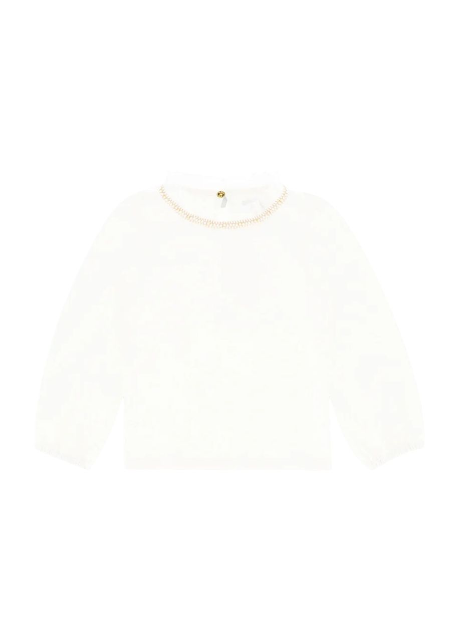 Angels face Nell Pleated Collar Top Snowdrop