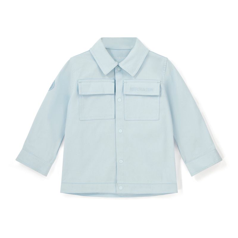 Mitch &amp; son Boy Blue Twill Overshirt with Chest Pockets