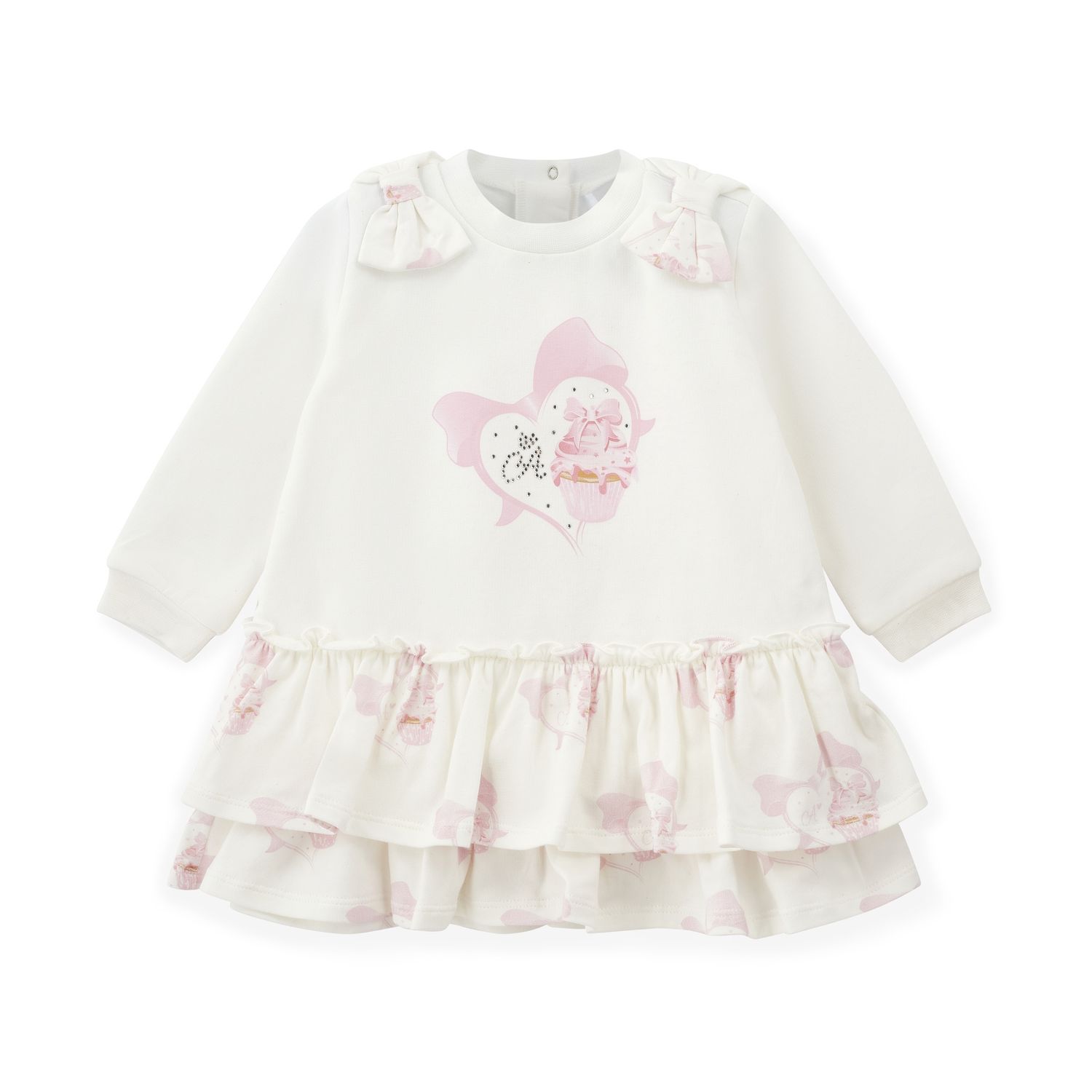 Adee cupcake print ruches jurk
