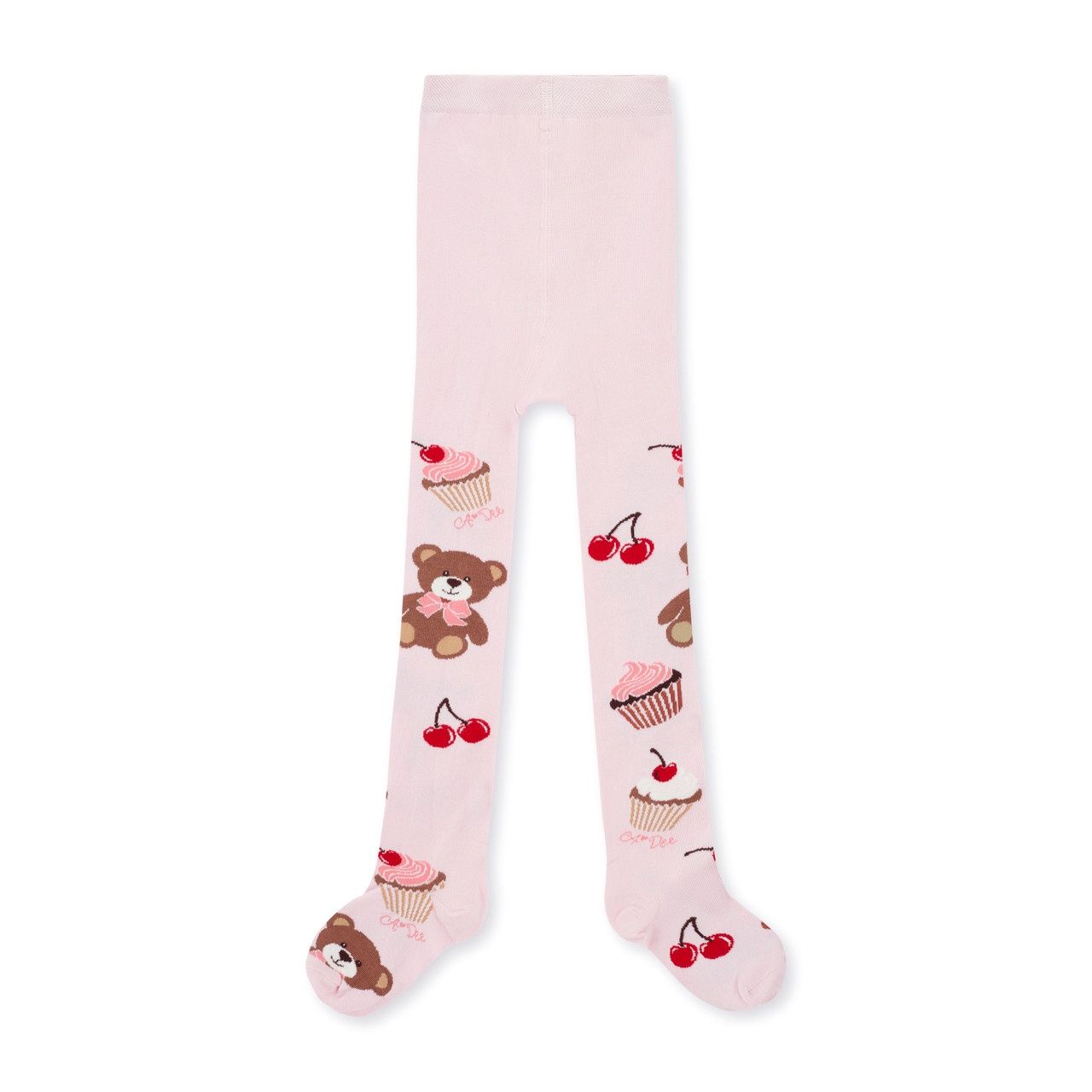 A-dee Girls Pink Bear Printed Tights - MACIE