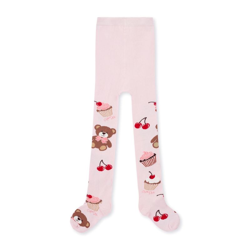 A'dee Girls Pink Bear Printed Tights - MACIE
