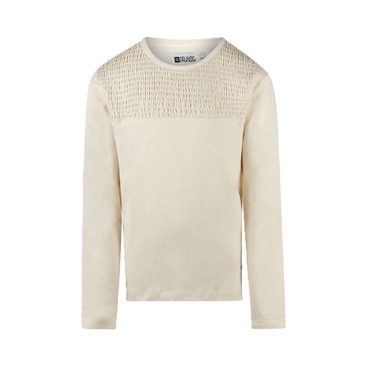 No Way Monday meisjes longsleeve off white gesmokt