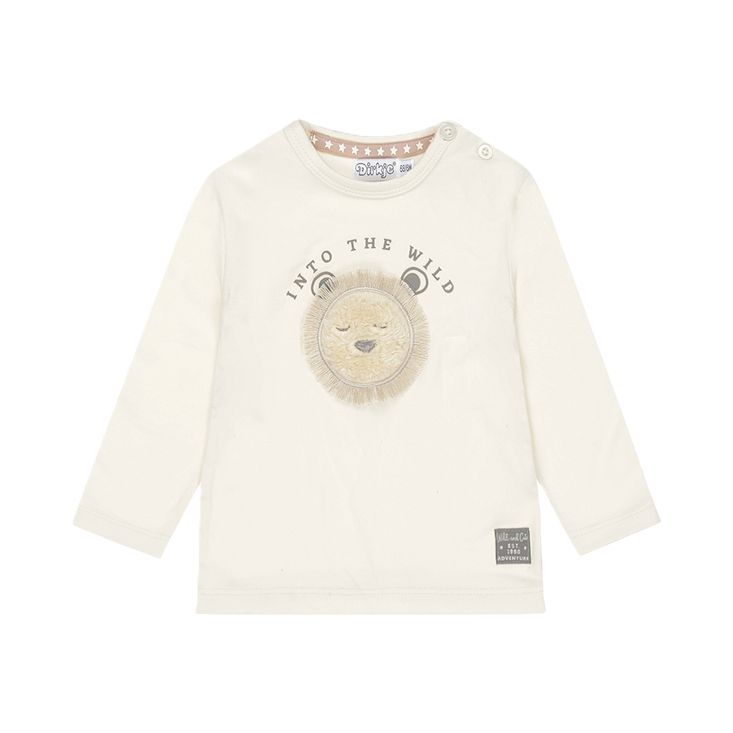 Dirkje jongens longsleeve off white leeuwtje