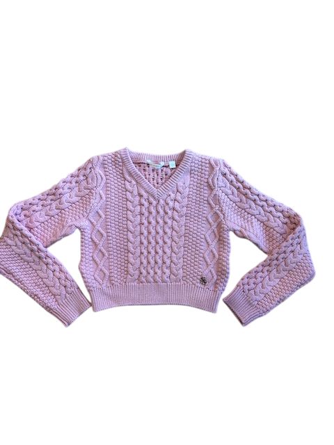 Guess crop ls sweater roze