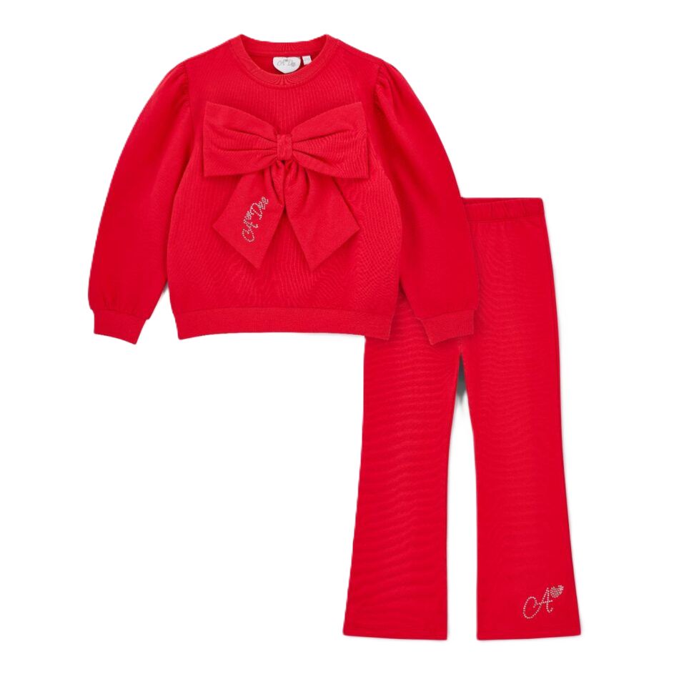 Adee luna flare trainingspak met strik (vibrant red)