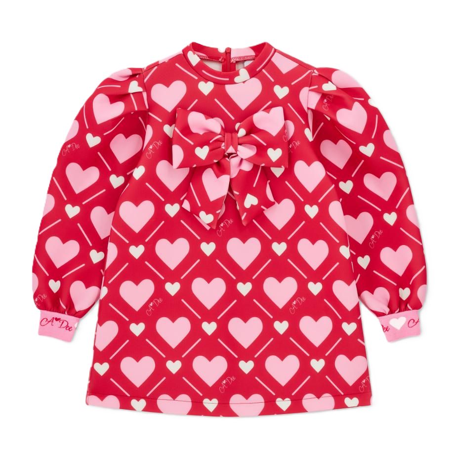Adee  libby hartprint jurk met strik
