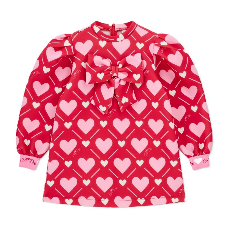 Adee  libby hartprint jurk met strik