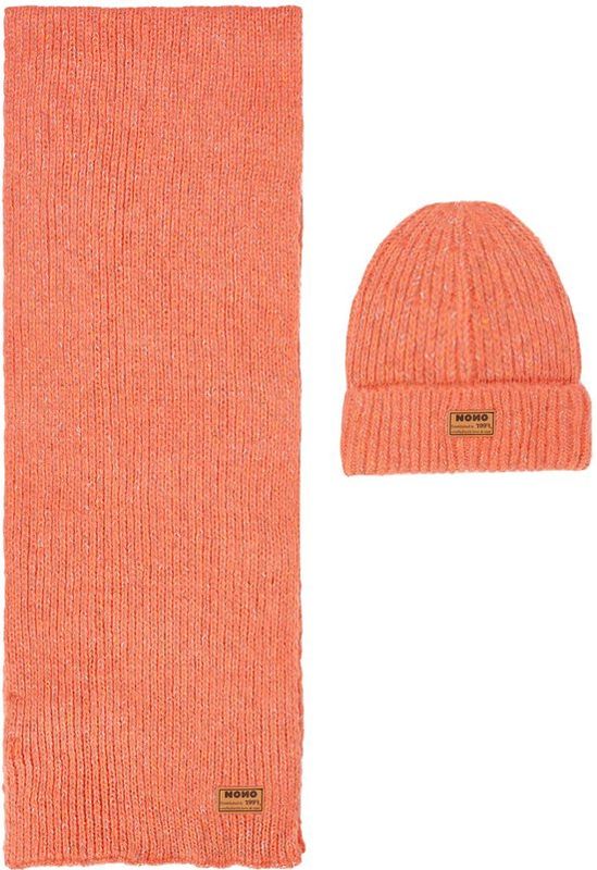 NONO winter sjaal + muts set meisjes roze  Raya  gebreid
