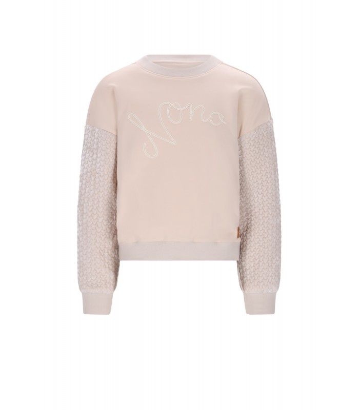 NONO Konono Sweater with velvet contrast sleeves