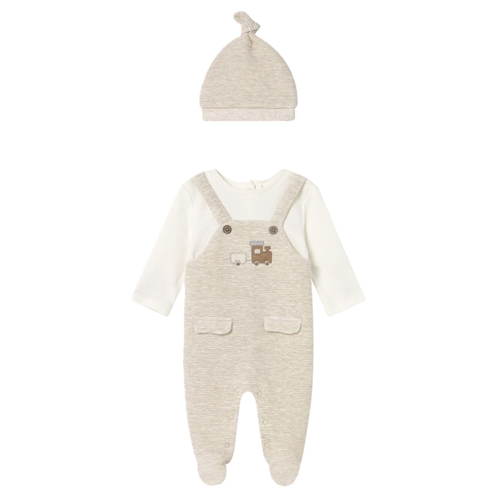 Mayoral Ivory &amp; Beige Babygrow Set