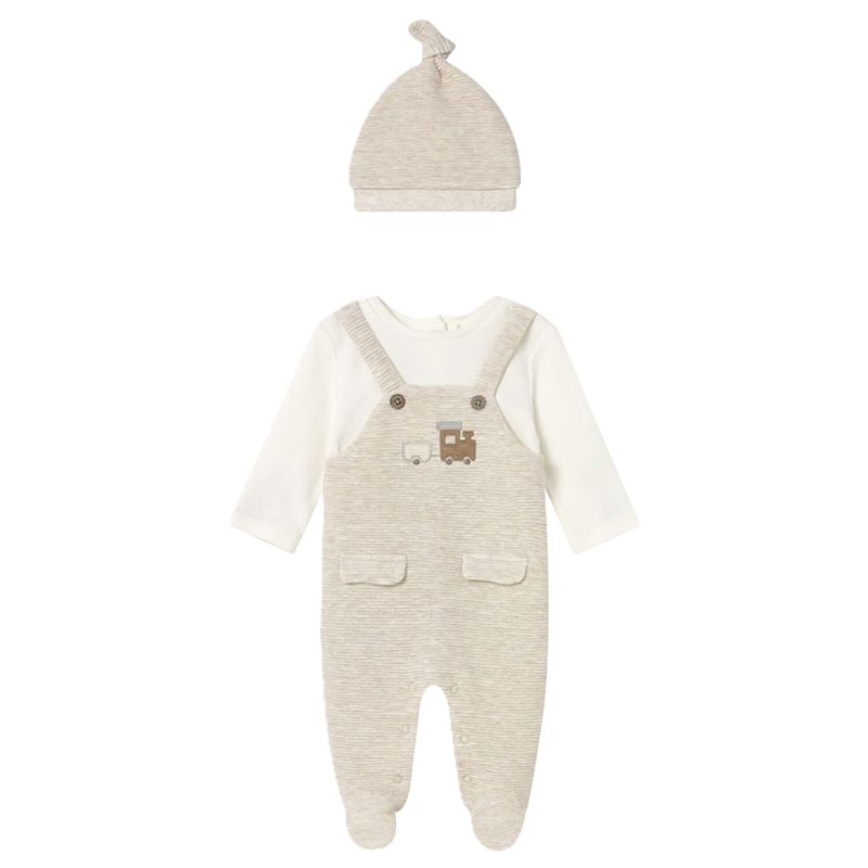 Mayoral Ivory &amp; Beige Babygrow Set