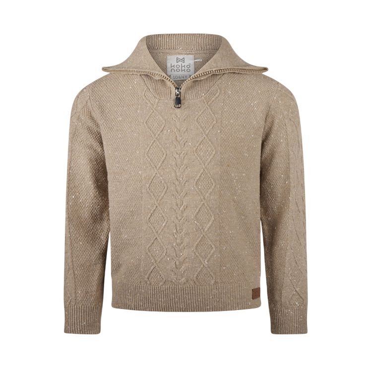 koko noko trui halfzipper taupe