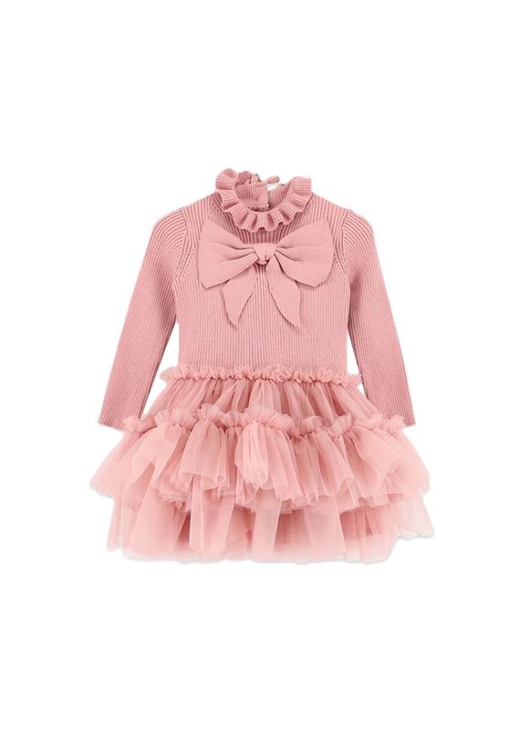 Angel&#39;s face Bliss Baby Knitted and Tulle Dress Tea Rose