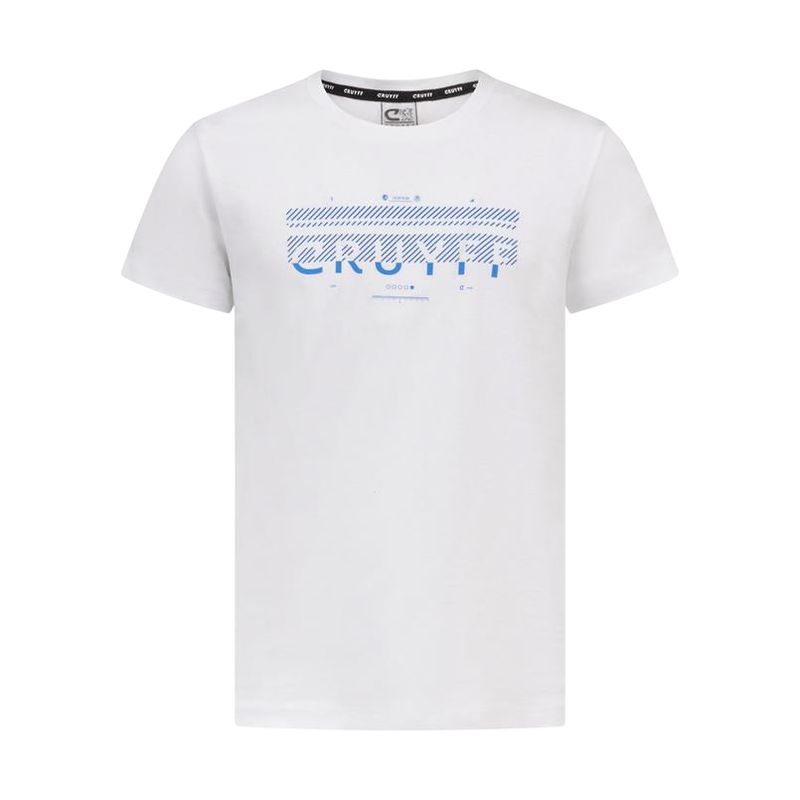 Cruyff Wit Shirt Blauw logo