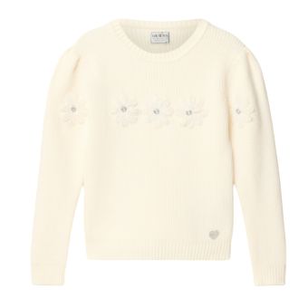 Guess baby Wit gebreid bloemen trui