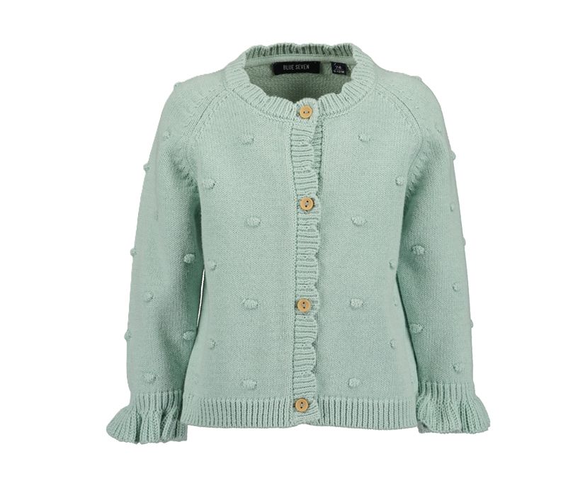 Blue Seven gebreid knit vestje river green