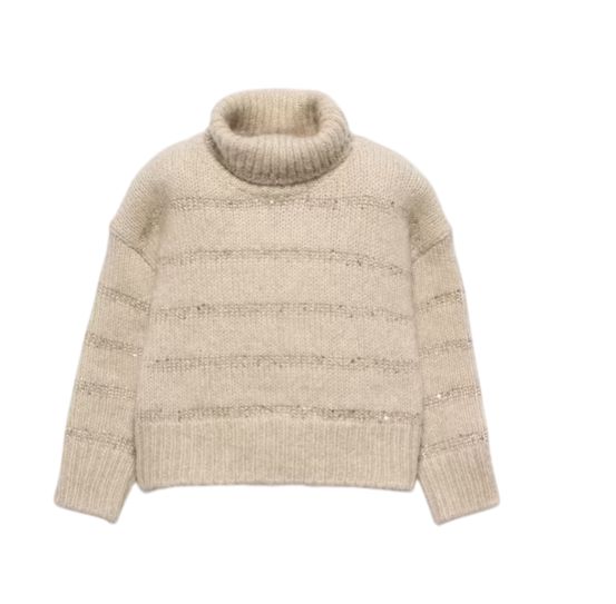 Abel &amp; Lula Sequen stripes sweater beige