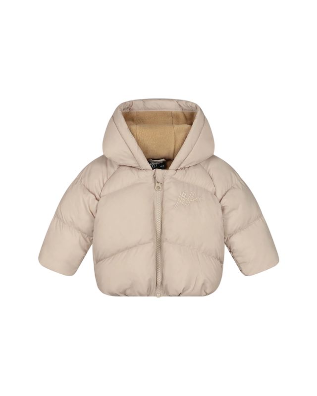 Malelions Baby Signature Puffer Jacket Beige