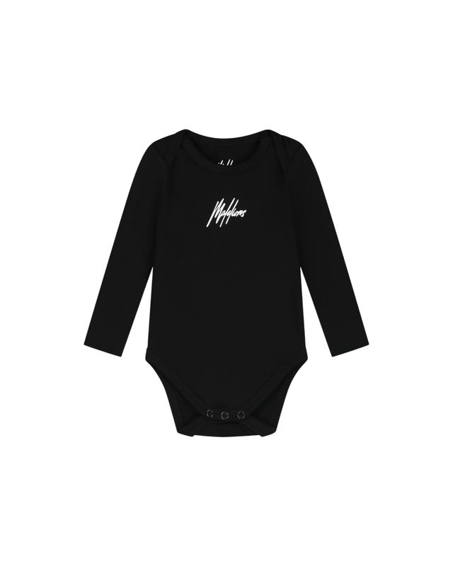 Malelions Baby Long Sleeve Bodysuit Black