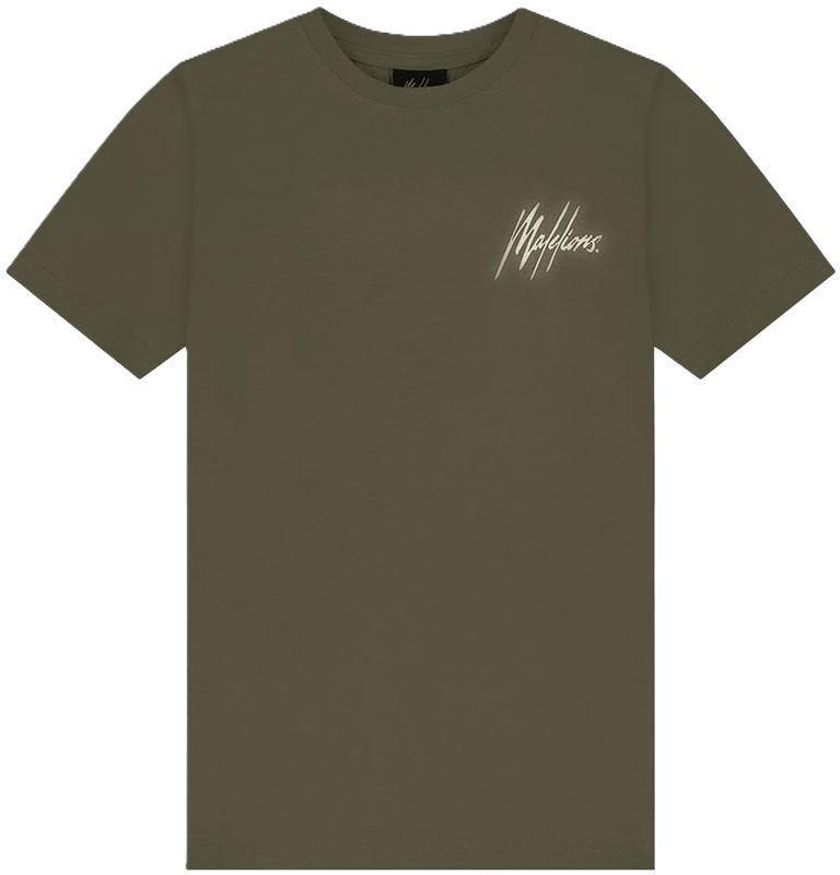 Malelions Junior Striped T-shirt Green Moss