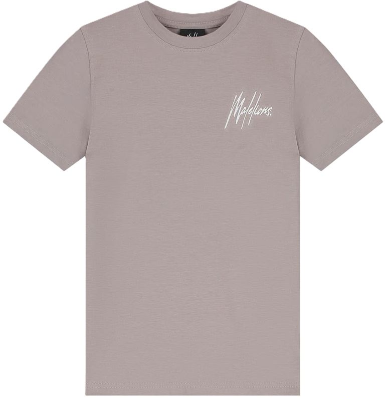 Malelions Junior Striped Signature T-shirt Grey