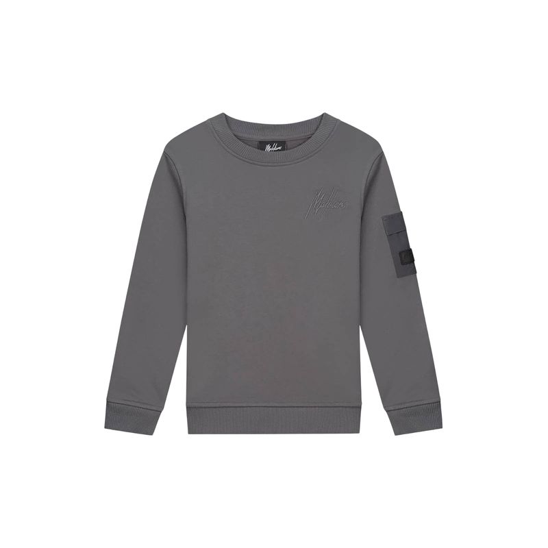Malelions Junior Nylon Pocket Hoodie antraciet