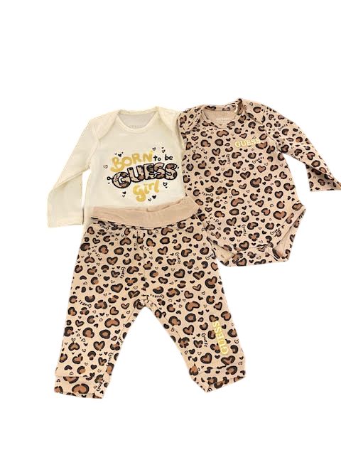 Guess 3 delig romper setje luipaard