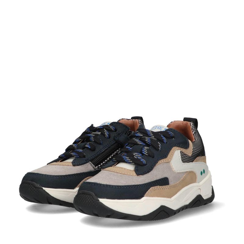 BunniesJR  Cole Chunky chunky leren sneakers beige/blauw