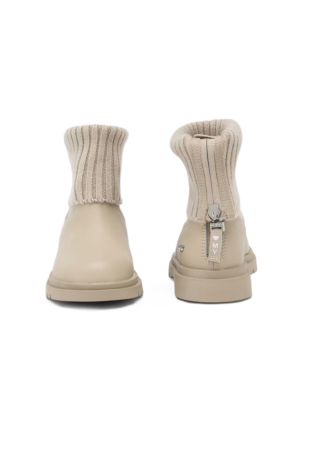 Mayoral Knitted Biker Boots Sand