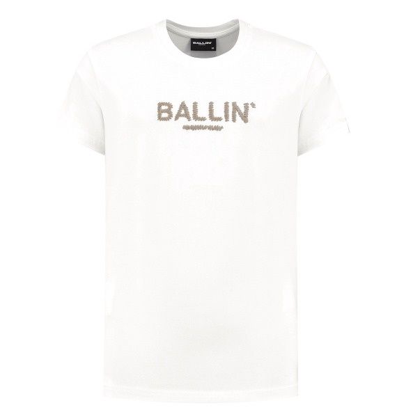 Ballin Junior Chunky Stitch Logo T-shirt wit