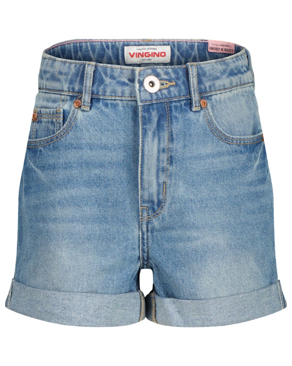 Vingino Regular Jeans 'Dewi' in Blauw Denim korte broek