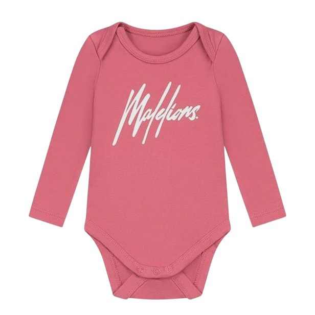 Malelions Baby Longsleeve Bodysuit | Dark Pink