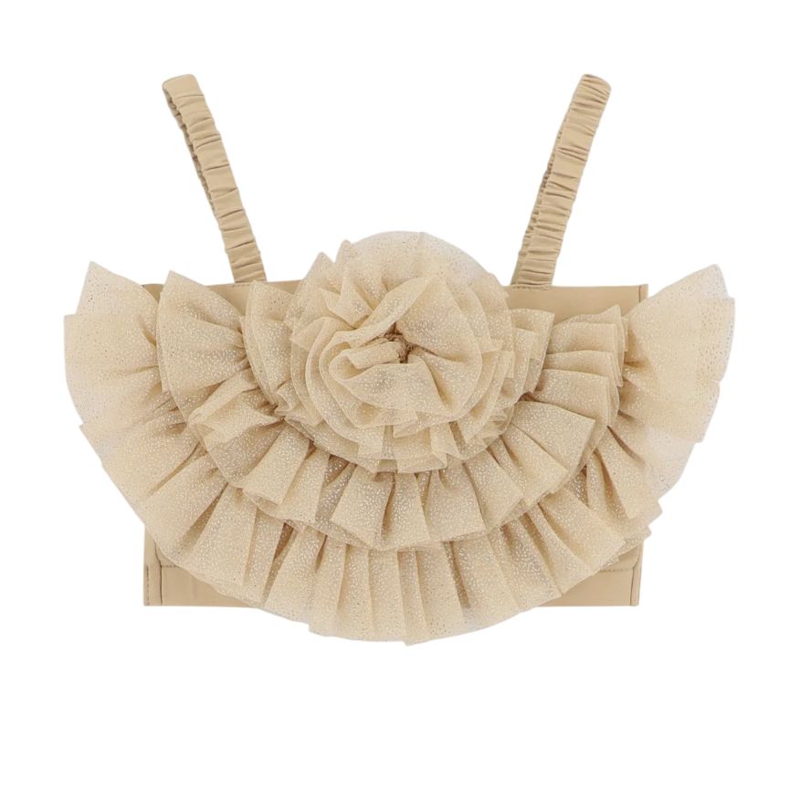 Angel’s Face Meisjes Top Rosetta Tulle Sand Sparkle