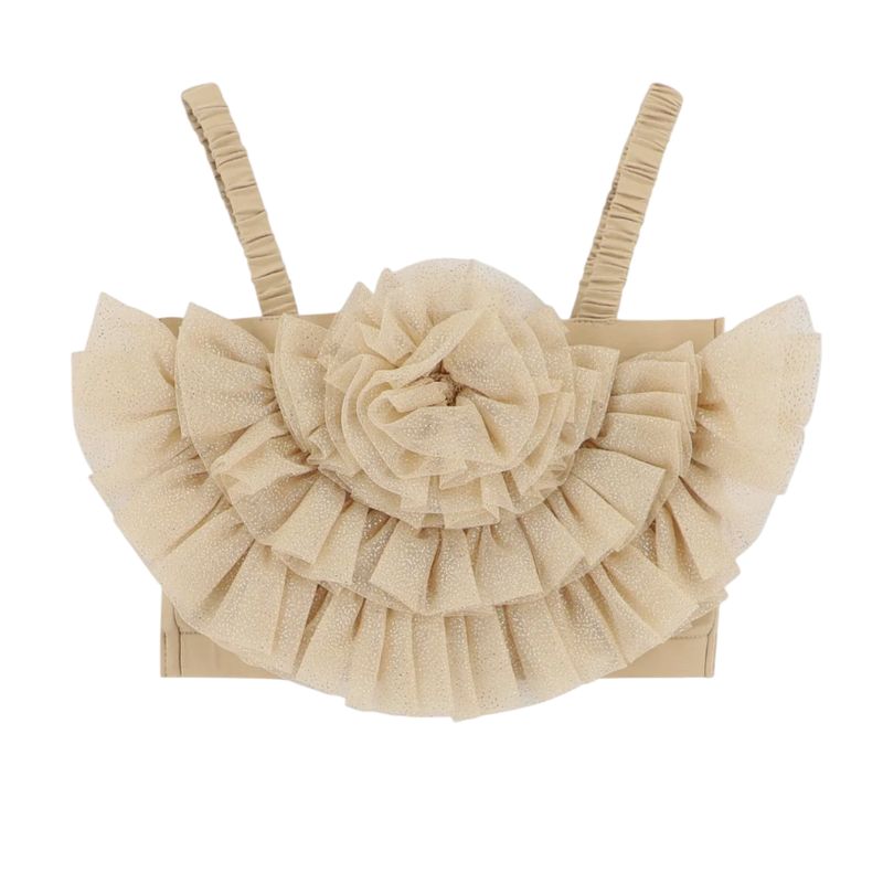 Angel’s Face Meisjes Top Rosetta Tulle Sand Sparkle