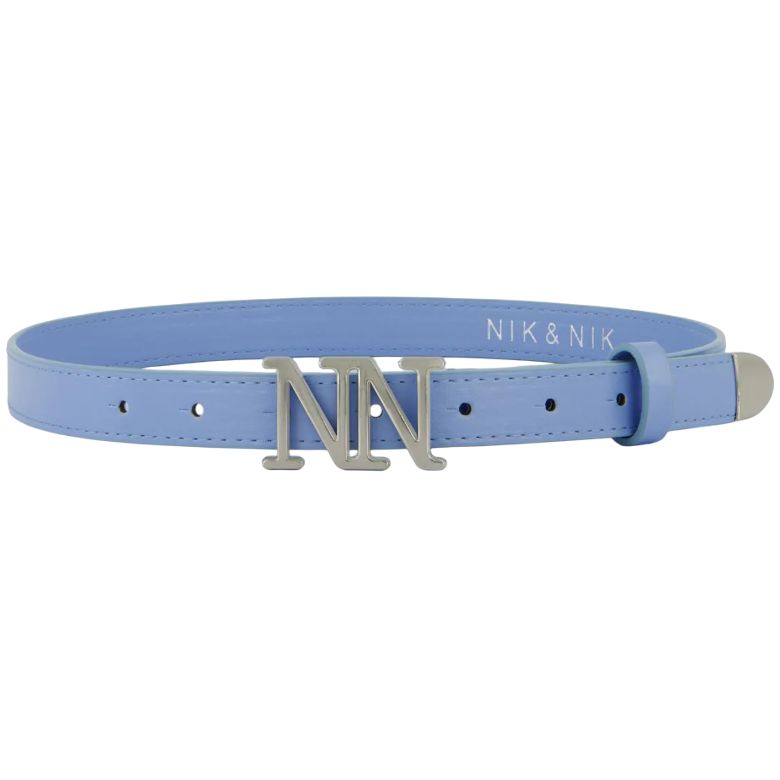 Nik &amp; Nik Riem van imitatieleer met N&amp;N gesp Blauw